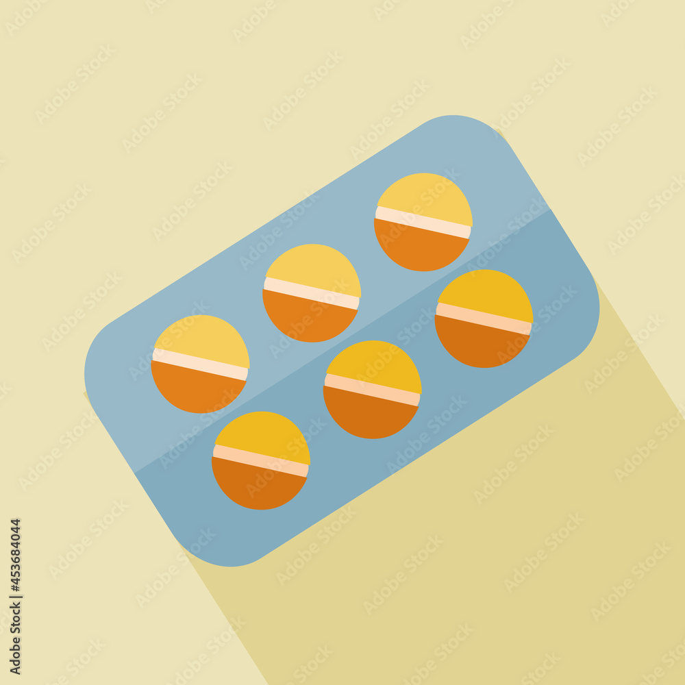 Fototapeta premium Tablets in blisters, medicines. Vector illustration in a flat style.