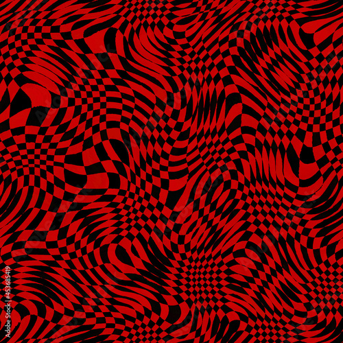 Abstract trendy wavy gingha...