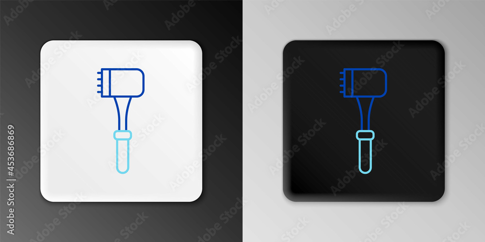 Line Kitchen hammer icon isolated on grey background. Meat hammer. Colorful outline concept. Vector Line Kitchen hammer icon isolated on grey background. Meat hammer. Colorful outline concept. Vector