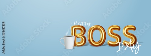 Happy Boss Day. Vector illustration of congratulations to the chief