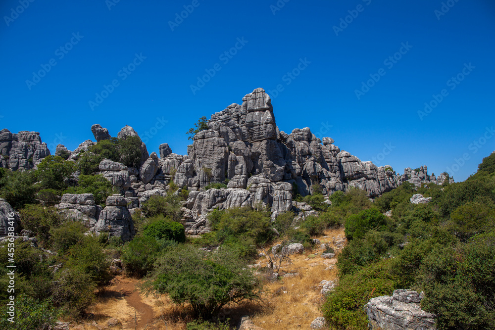 Fototapeta premium View of the El Torcal de Antequera Natural Park.