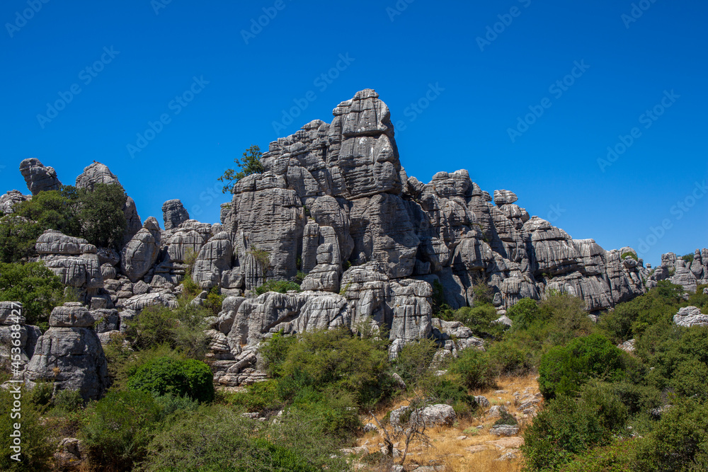 View of the El Torcal de Antequera Natural Park. View of the El Torcal de Antequera Natural Park.