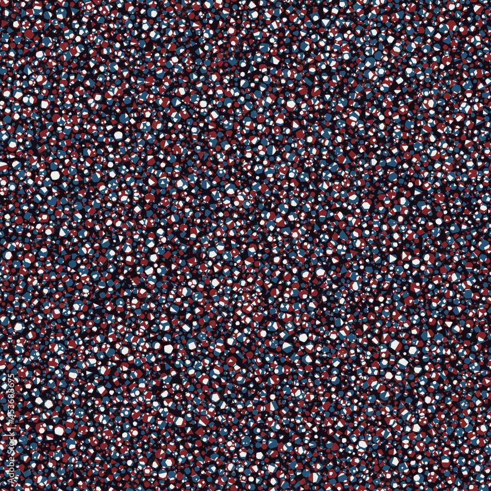 Seamless red and blue overlay circles and shapes pattern for surface ...