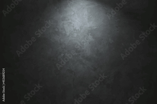 Black stone wall background. Vector concrete texture.