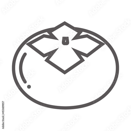 柿　アイコン　線画 　フラット