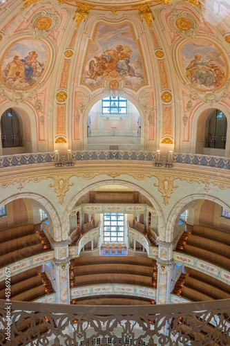 DRESDEN, GERMANY, 23 JULY 2020: interior of the Frauenkirche Cathedral