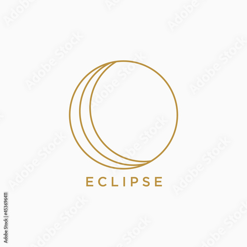 Eclipse minimalist logo vector