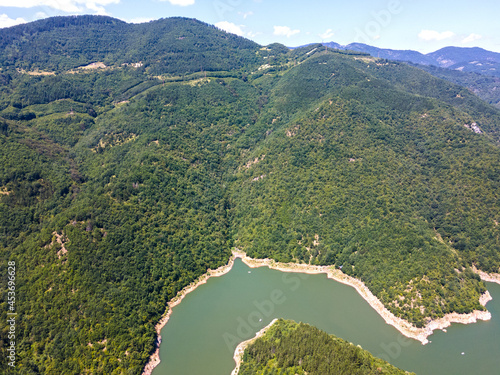 Aerial view of Tsankov kamak Reservoir, Bulgaria