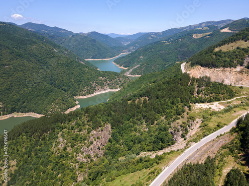 Aerial view of Tsankov kamak Reservoir, Bulgaria