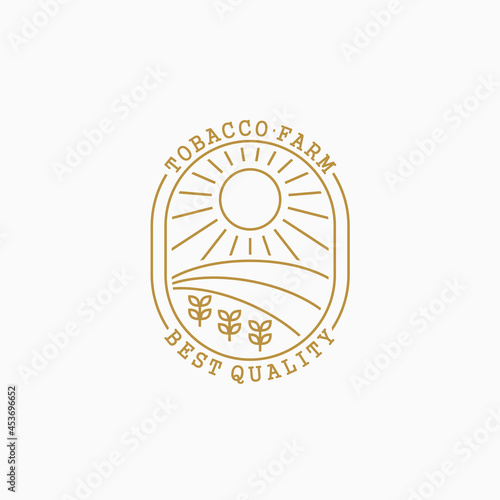 Monoline Landscape Logo Design, farm, tobacco farm