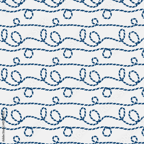 Nautical Navy Blue Ropes Repeating Pattern