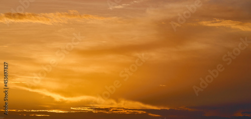 Colorful sunset on the Volga River in Nizhny Novgorod  Russia.