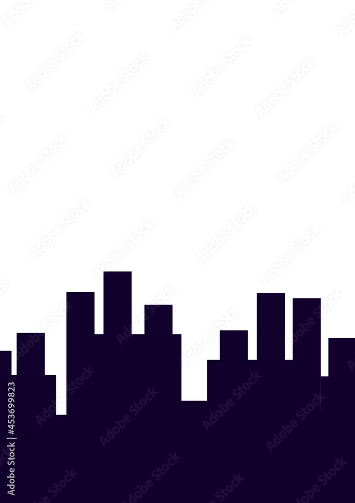 city skyline silhouette and copy space for text