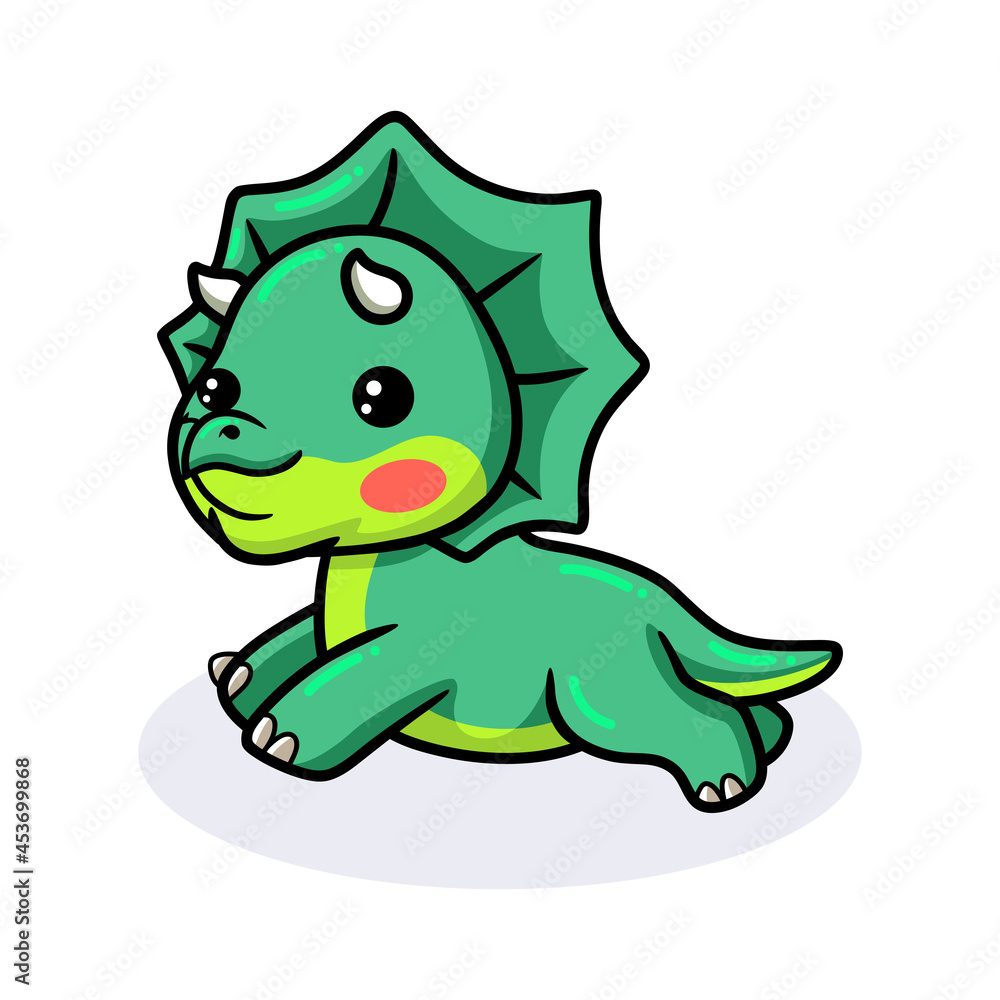 Cute Little Dinosaur Jumping Illustration Cartoon · Creative