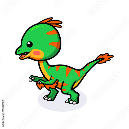 Cute little oviraptor dinosaur cartoon