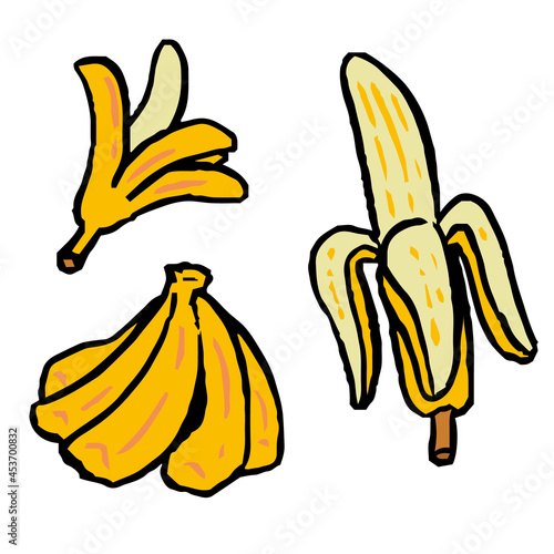 色々なバナナのイラストセット