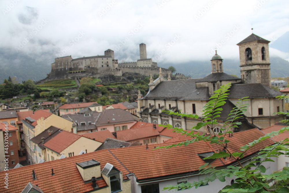 View from Montebello castle (medieval castle), Bellinzona, Switzerland