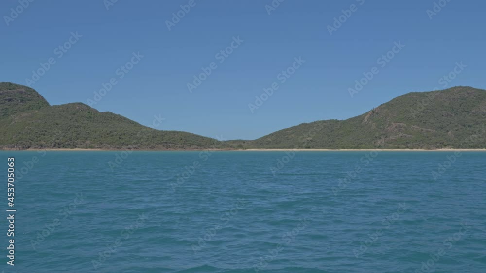 Attractive Anchorage Of Burning Point At The Western End Of Shaw Island In Whitsundays, QLD, North Australia. wide shot Attractive Anchorage Of Burning Point At The Western End Of Shaw Island In Whitsundays, QLD, North Australia. wide shot