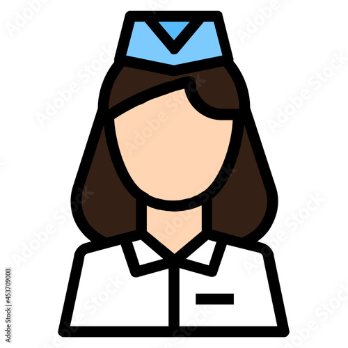air hostess line icon
