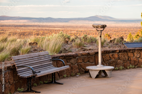 Observation glasses mounted at the Lava Beds visitor center