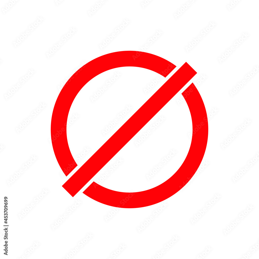 No sign icon isolated on white background vector illustration No sign icon isolated on white background vector illustration
