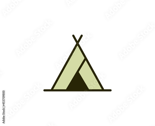 Tent premium line icon. Simple high quality pictogram. Modern outline style icons. Stroke vector illustration on a white background. 