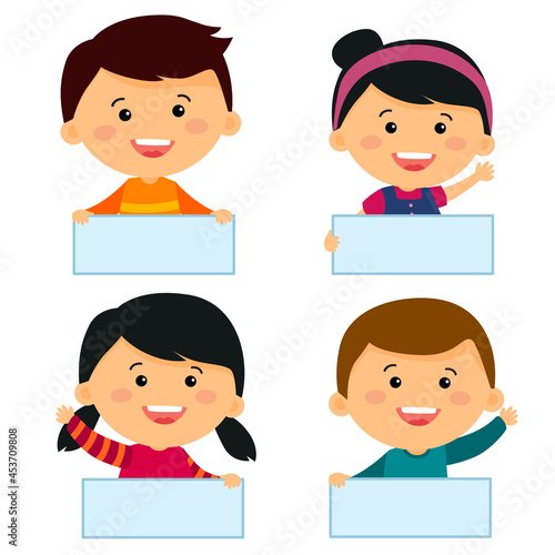 children holding empty board