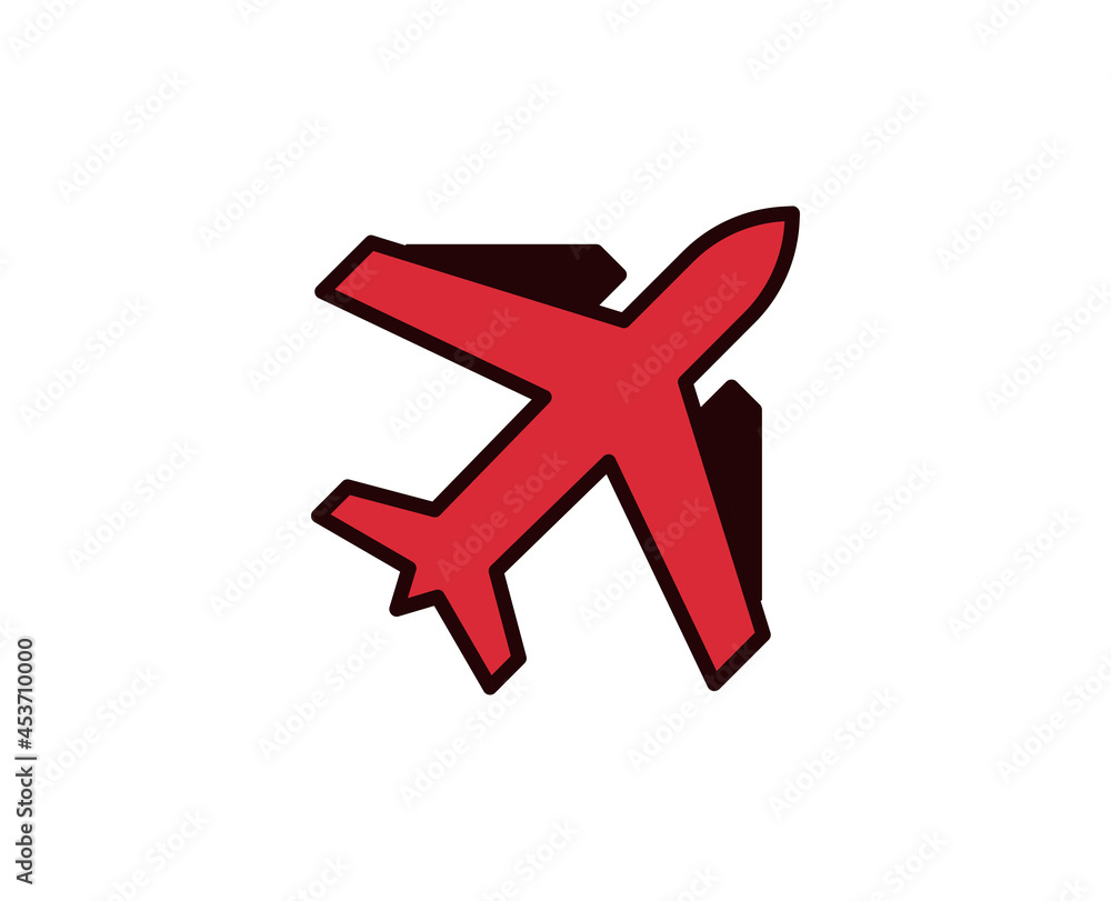 Plane line icon. Vector symbol in trendy flat style on white background. Travel sing for design. Plane line icon. Vector symbol in trendy flat style on white background. Travel sing for design.