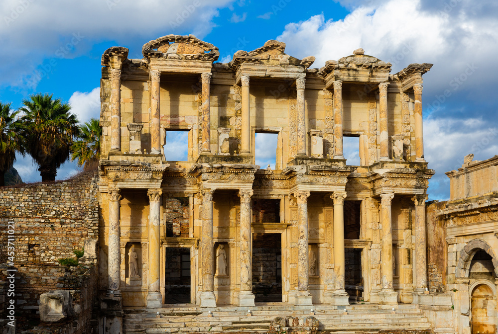 Ancient Library of Celsus. Roman building ruins in Ephesus. Anatolia. Turkey