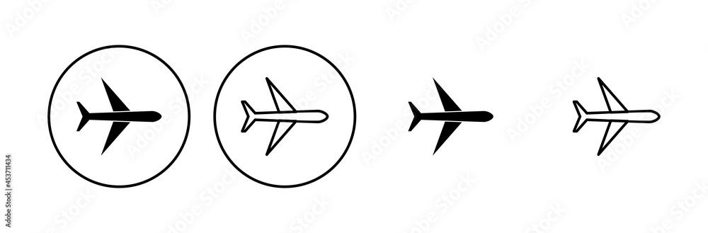 Plane icon set. Airplane icon vector. Flight transport symbol. Travel illustration. Holiday symbol Plane icon set. Airplane icon vector. Flight transport symbol. Travel illustration. Holiday symbol