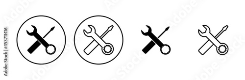 Repair tools icon set. tool icon vector. setting icon vector. Wrench and screwdriver. support, Service