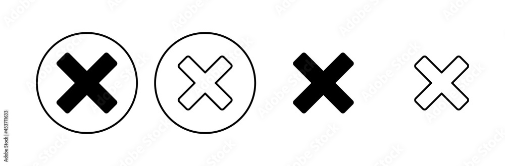 Obraz premium Close icon set. Delete icon vector. cross sign