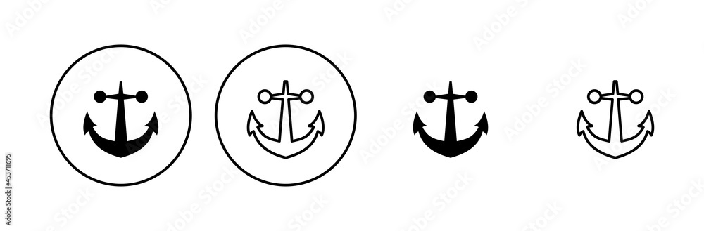 Anchor icon set. Anchor symbol logo. Anchor marine icon. Anchor icon set. Anchor symbol logo. Anchor marine icon.