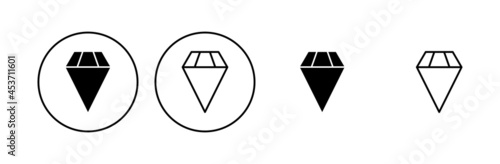Diamond icon set. diamond gems vector icon.