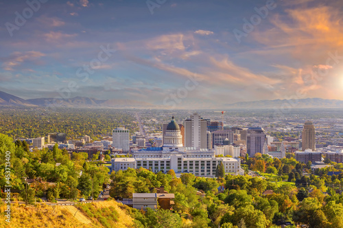 Downtown Salt Lake City skyline cityscape of  Utah