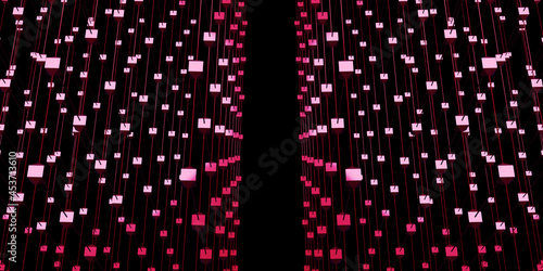 Wallpaper Mural Hexagonal grid atomic structure cyberpunk style neon light 3d illustration Torontodigital.ca