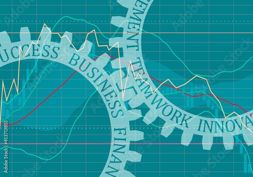 Business relative words on the mechanism of gears.