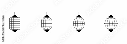 chinese lantern icon set vector sign symbol