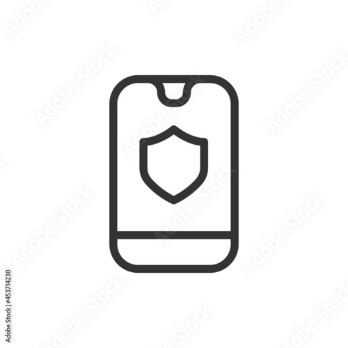 Thin line icon of defense.