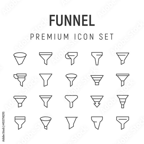 Premium pack of funnel line icons.