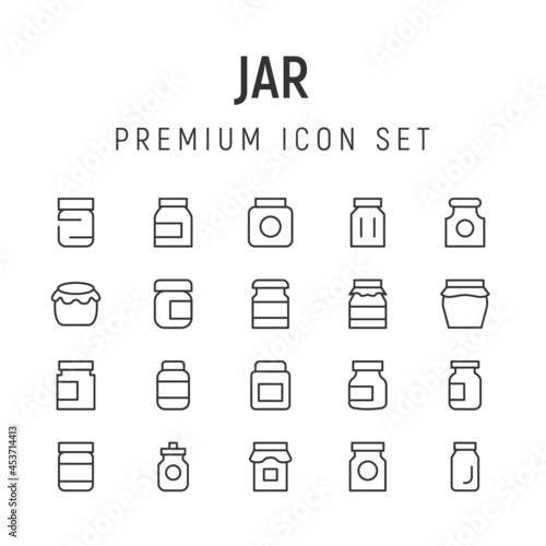Premium pack of jar line icons.