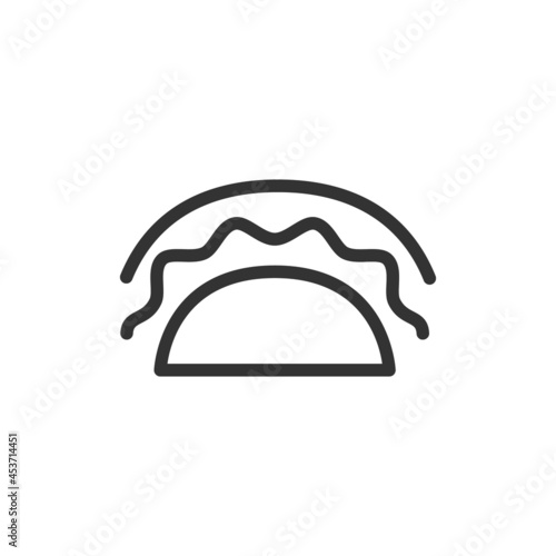 Premium taco line icon for app, web and UI.
