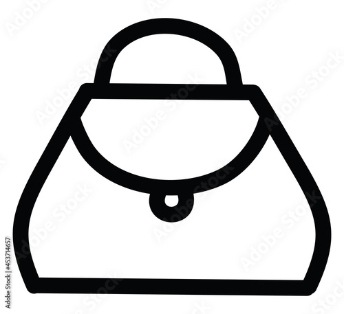 Glamourous hand bag, icon illustration, vector on white background