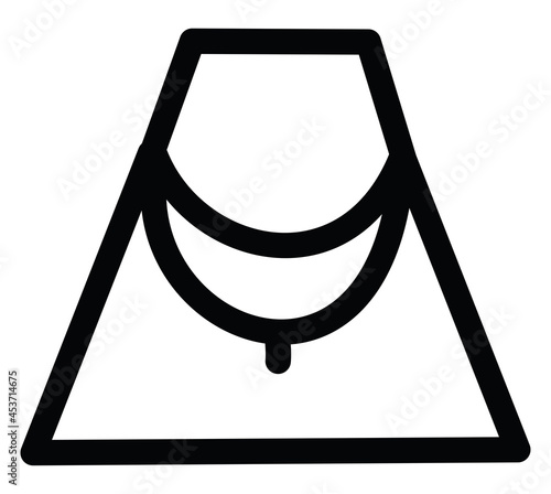 Simple hobo bag, icon illustration, vector on white background