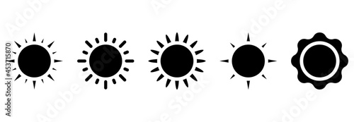sun icon set vector sign symbol