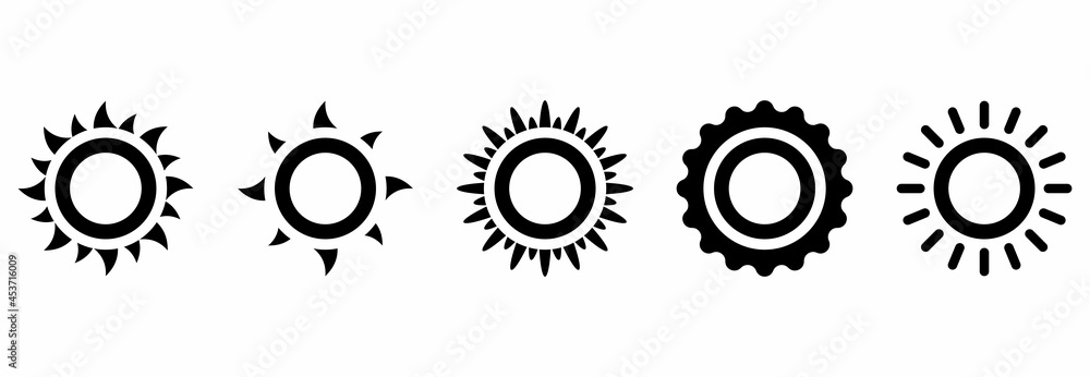 sun icon set vector sign symbol sun icon set vector sign symbol