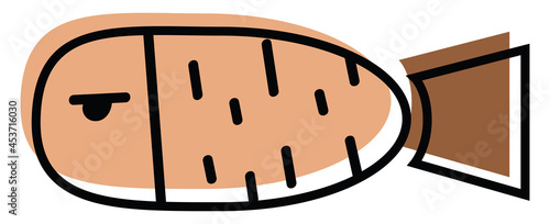 Small swell fish, icon illustration, vector on white background