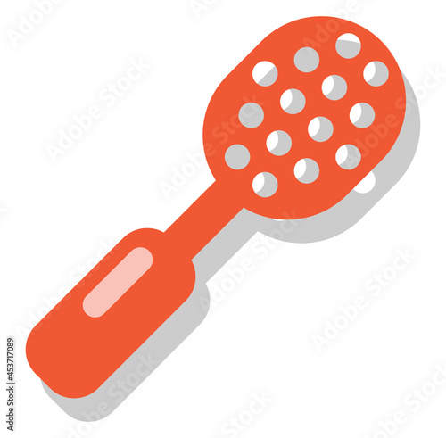Red colonder, icon illustration, vector on white background