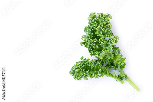 green kale vegetable isolated on white background photo