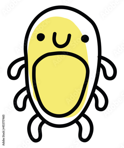 Monster with six legs, icon illustration, vector on white background